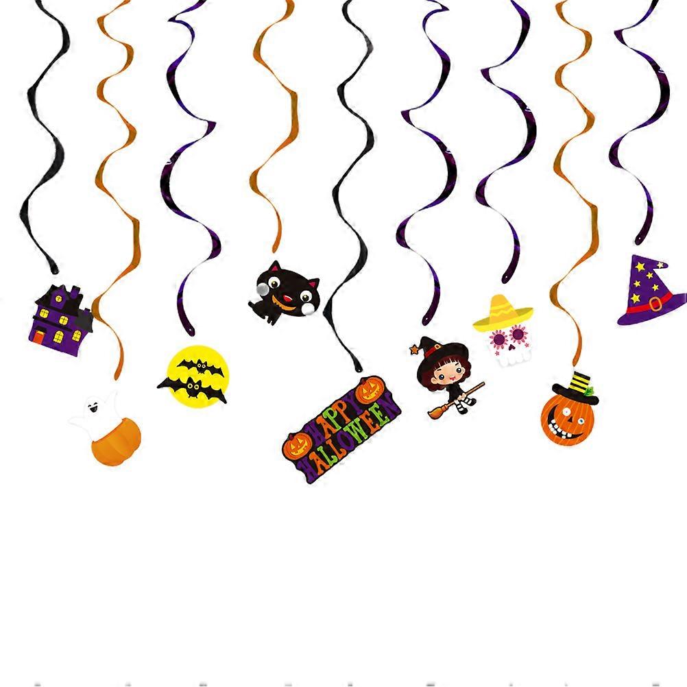 Ceiling Swirls Decorations Halloween Party Layout Props Assorted Color 119x14x0.05cm Photo Props 1 Set