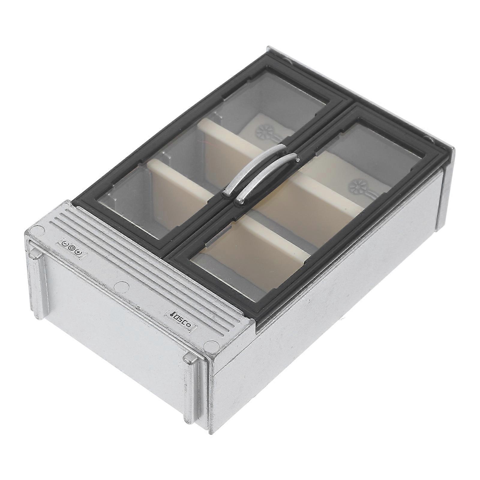 Durable Mini Fridge Decor Made of Plastic and Acrylic Silver Color for Craft Projects and Home Decor 3x2x1.5 inches