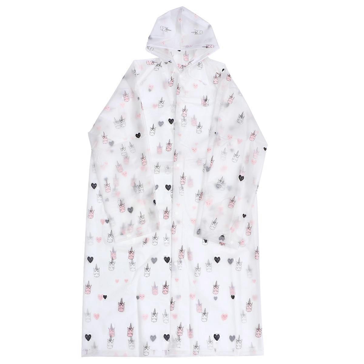 Outdoor Raincoat Adults Waterproof Unicorn Printed Rainwear For Theme Parks Hiking Camping 1Pack