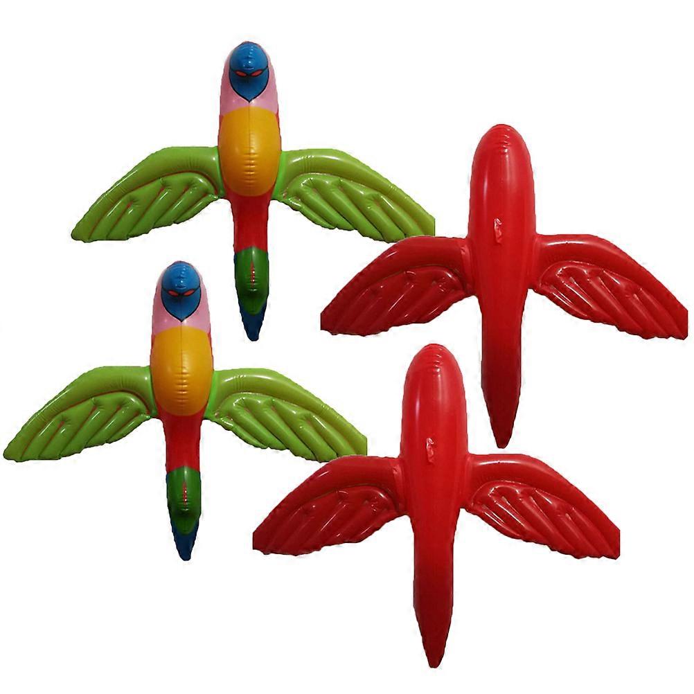 Inflatable Parrot Beach Toys Party Favors Swimming Pool Activities Bath Toy Waterproof PVC Material Parrot Shape 70x56x0.1cm 4Pcs
