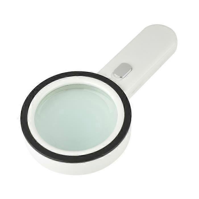 30X Magnifying Glass with LED Light, 125mm Illuminated Magnifying Glass with Dual Glass Lens, Illuminated Magnifying Glass with No Image Distortion