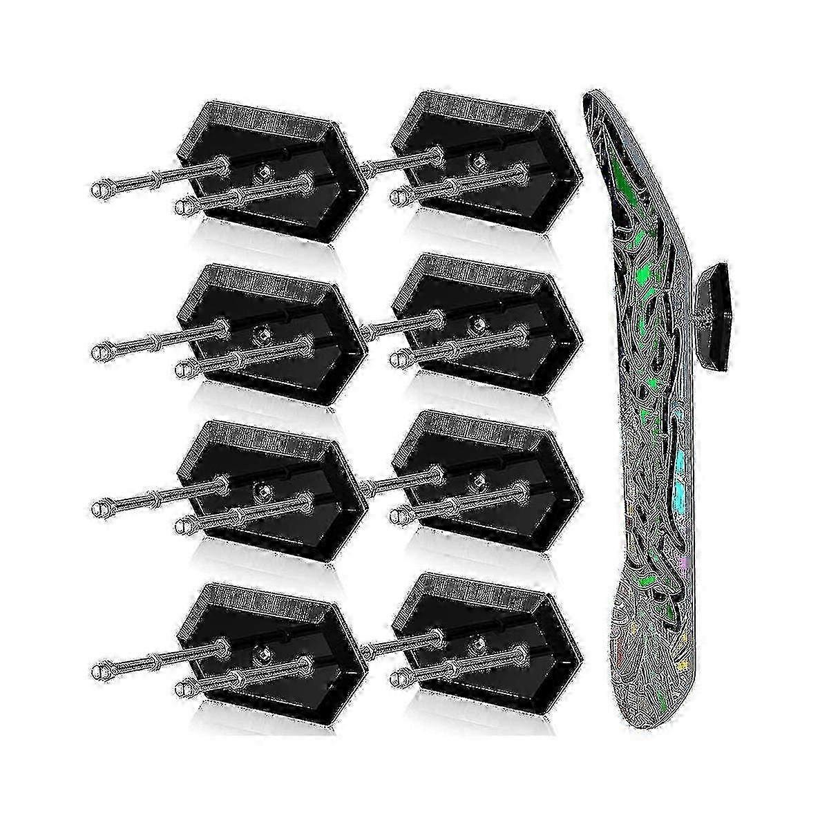 8-Pack Floating Skateboard Wall Mount Hanger with Screws for Secure Storage and Display of Skateboards