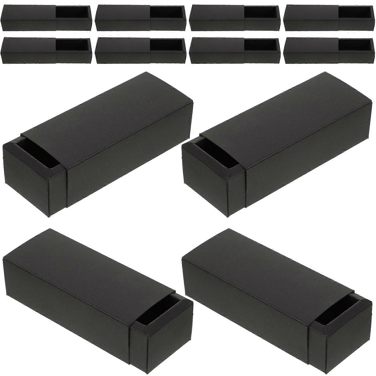Black Kraft Paper Gift Storage Box for Lipstick Perfume Bottles 12pcs Smooth Edged Space Saving