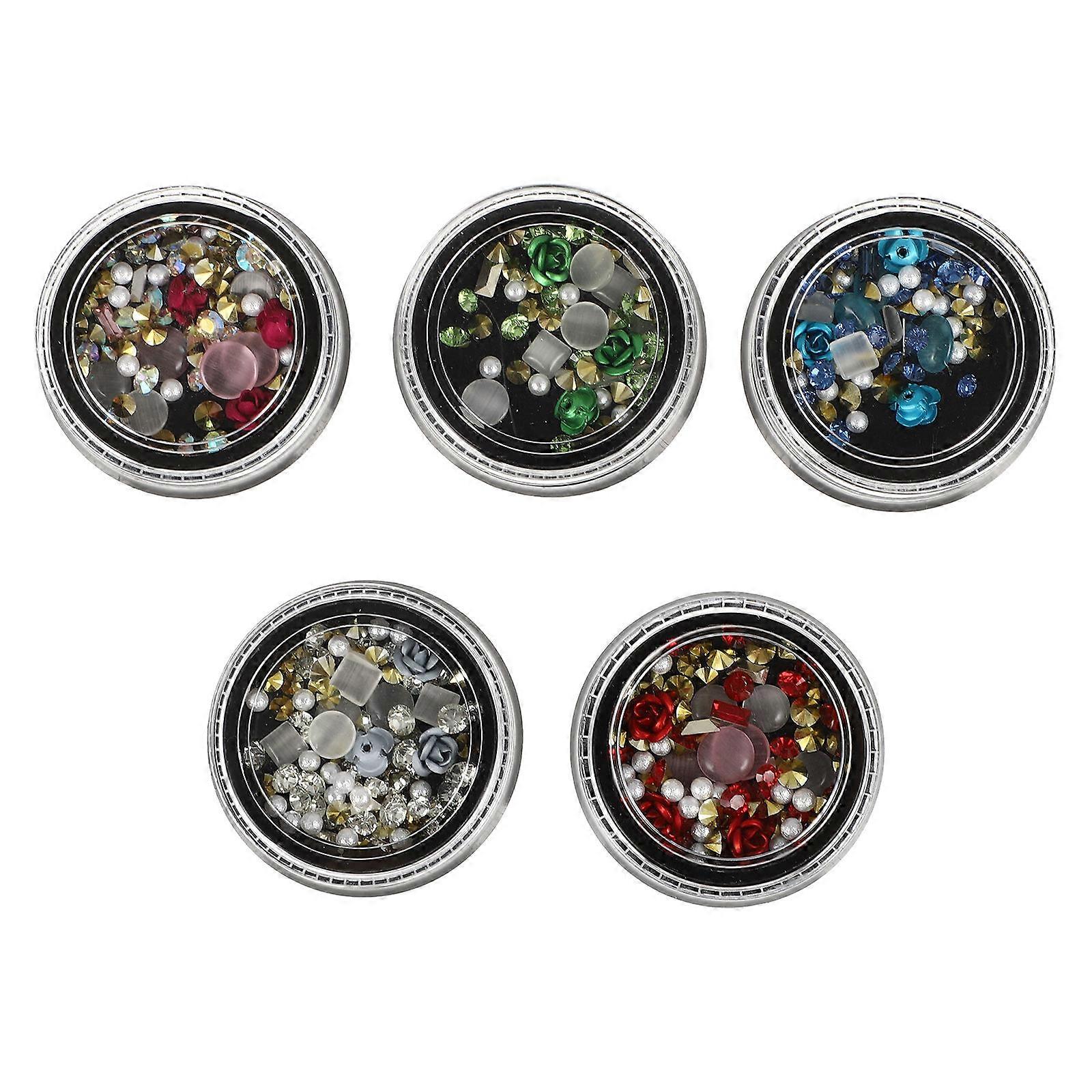 Nail Art Charms Assorted Color Resin Decorations for Home 5 Boxes