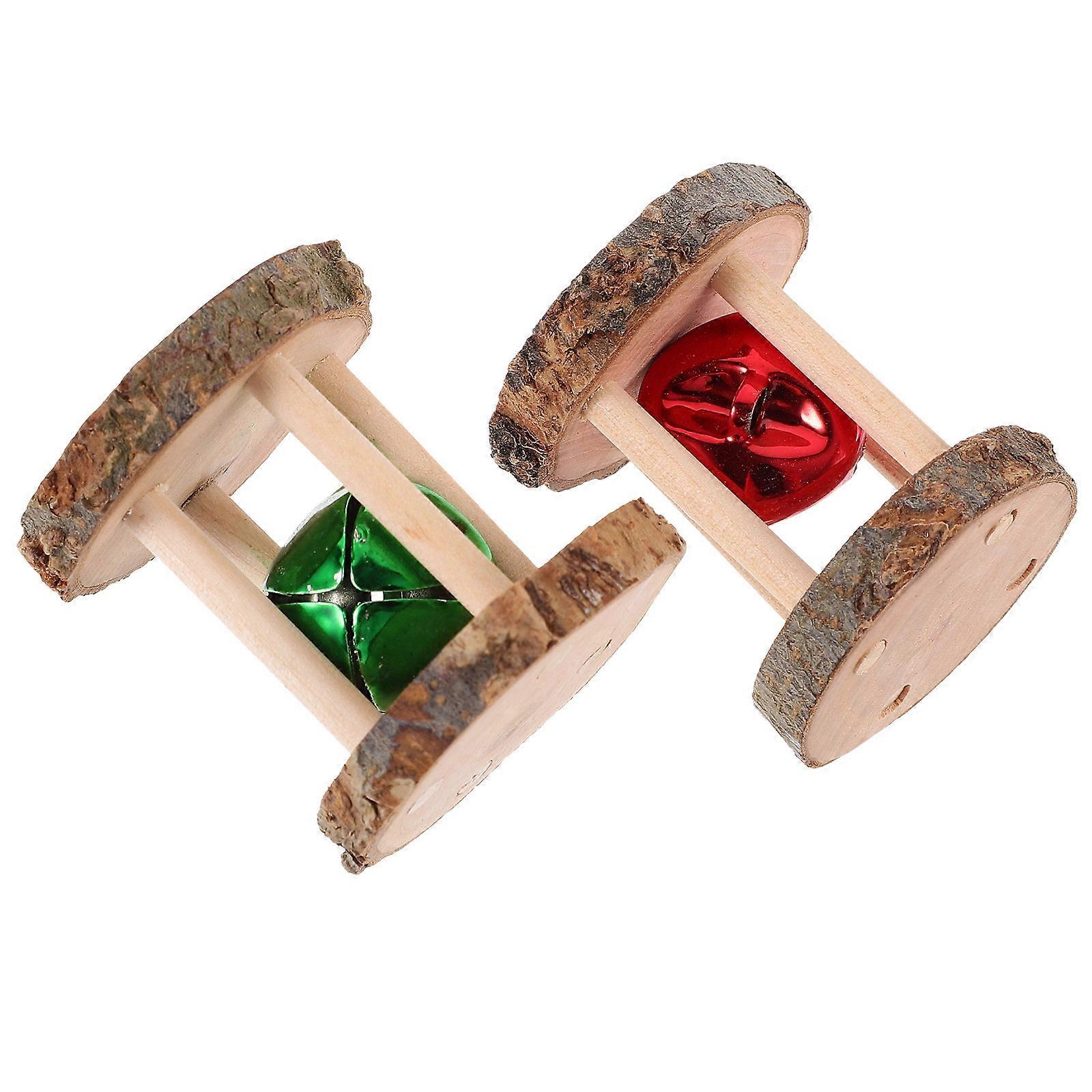 Hamster Rabbit Chew Toy Wooden Play Toy Pet Teeth Cleaning Entertainment 2Pcs