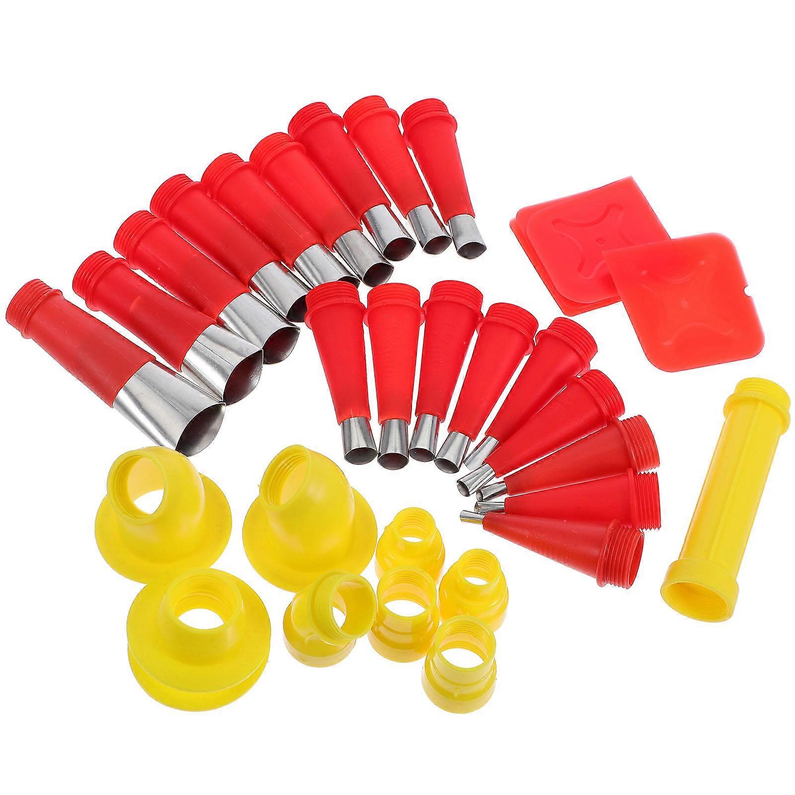 Worgeous 1 Set Universal Integrated Rubber Nozzle Tool Kit with Caulking Tools Finisher Nozzle Applicator and Stainless Steel Tips