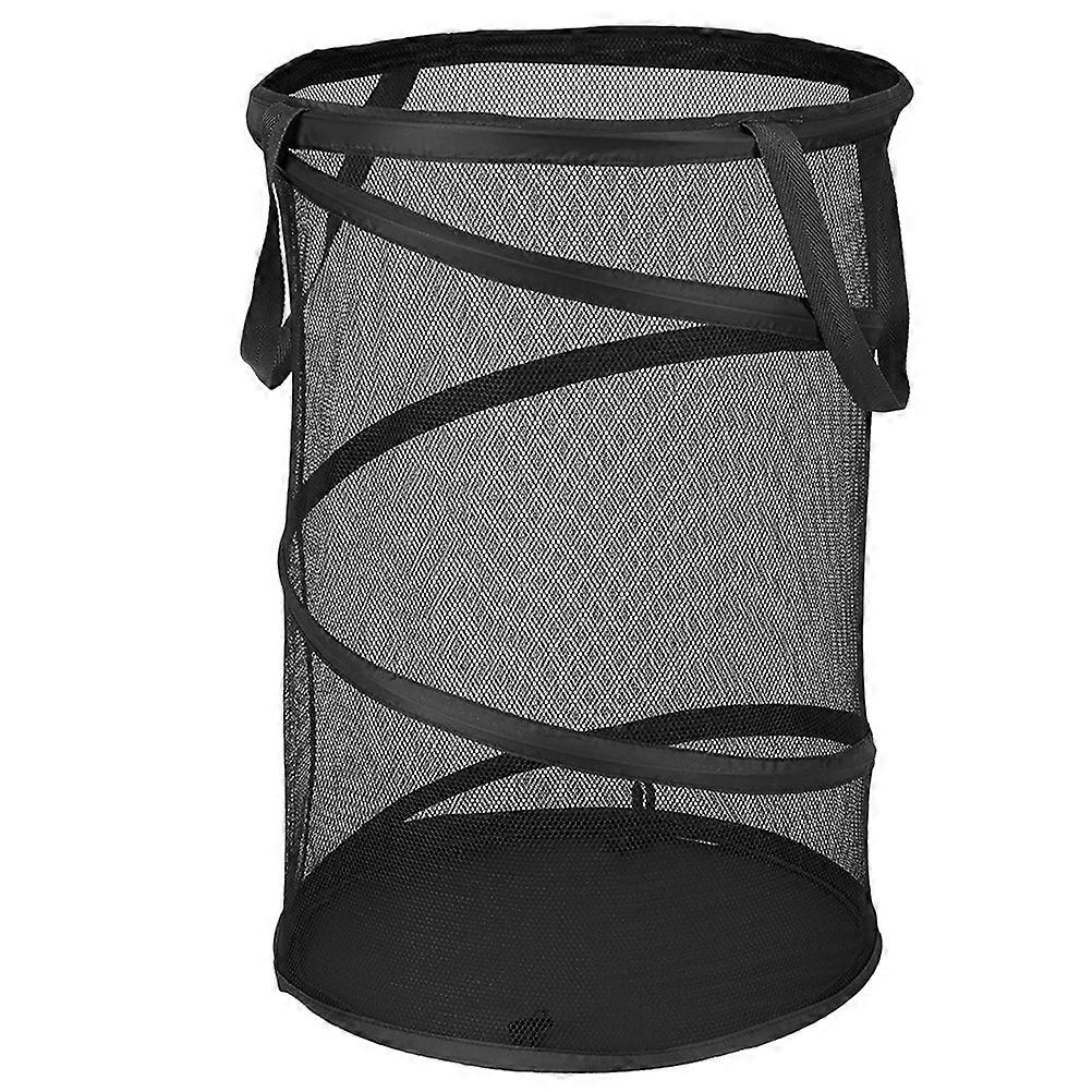 Popup Laundry Basket, Collapsible Mesh Laundry Hamper, Foldable Dirty Clothes Basket Mesh Laundry Basket With Carry Handles Solid Bottom, For