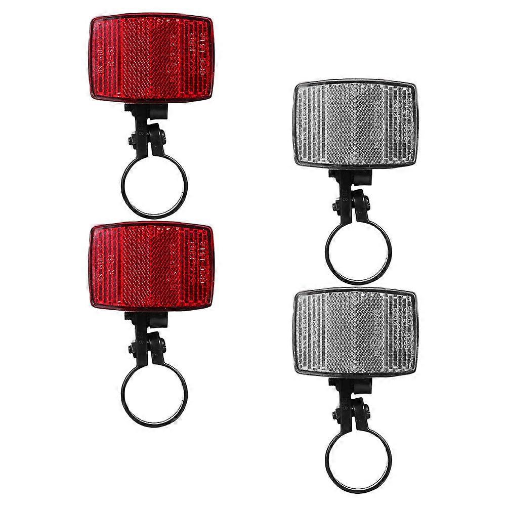 Bright Plastic Bike reflectors for Night Safety with Easy Installation and High Reflection Effect 4Pcs