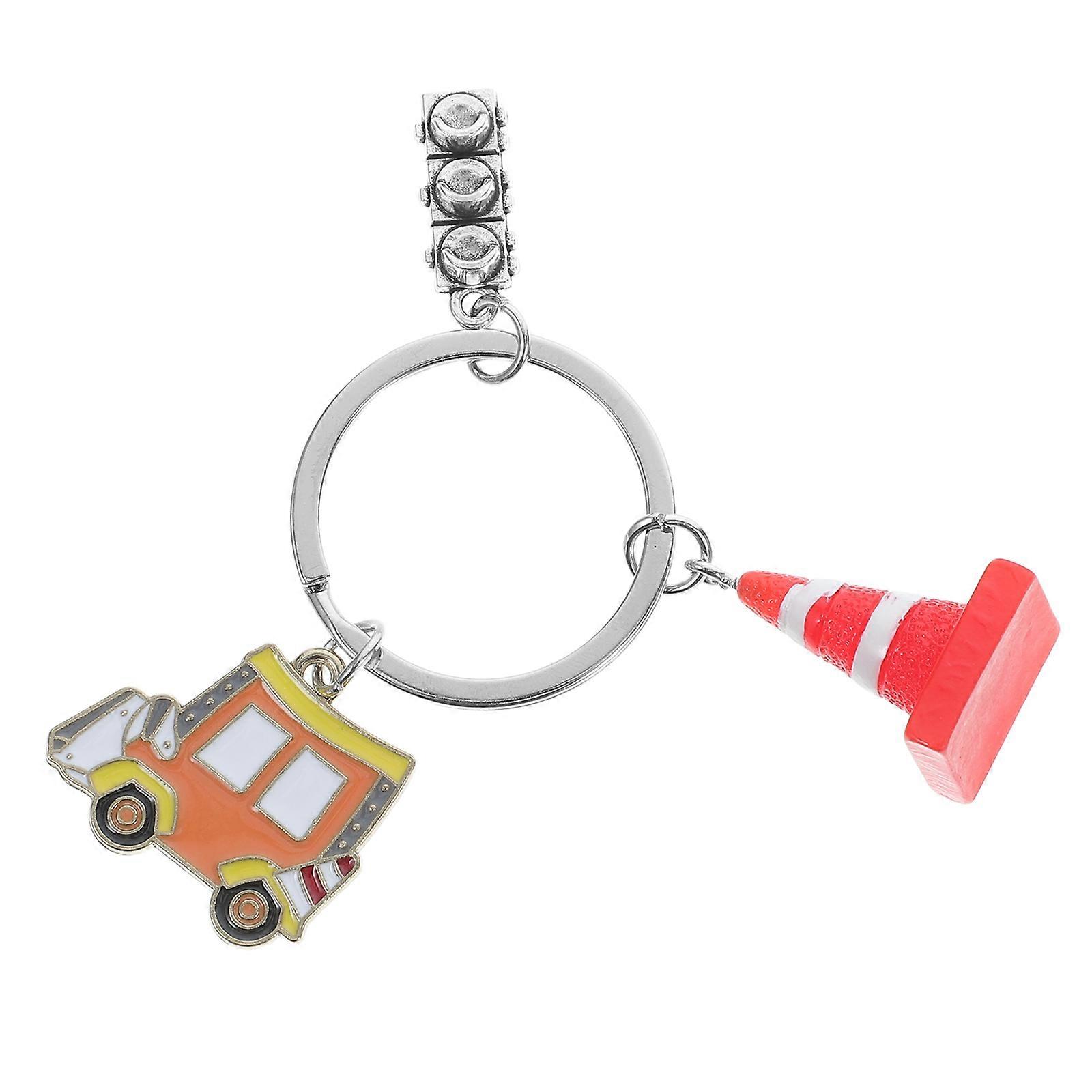 Mini Keychains Creative Traffic Cone Keychain Zinc Alloy For Everyday Use Personal Accessory 1Pack