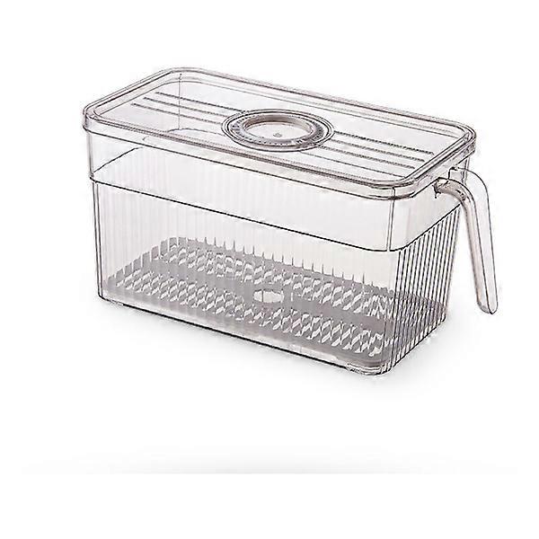 Refrigerator Storage Box Lot of 1, Refrigerator Storage Box with Lid and Handle, Refrigerator Storage Bin Fruit and Vegetables, Stackable Refrigerator