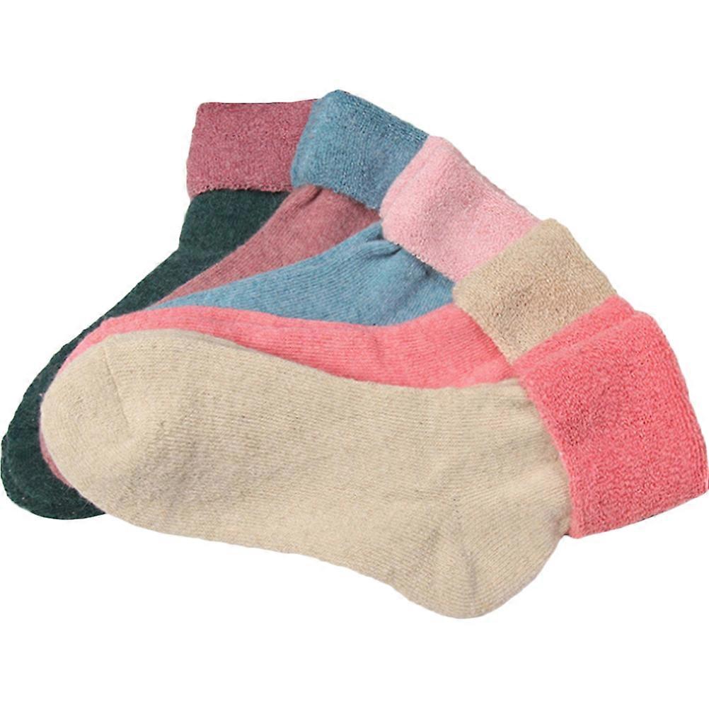 Cozy Crew Socks Sky Blue Warmth Socks Women Party Thickened Design 5Pairs