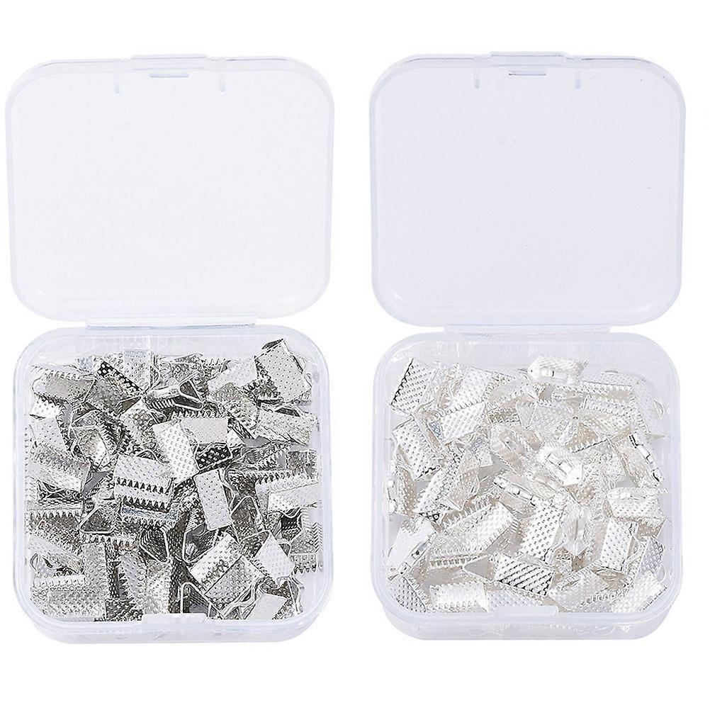 100pcs Cord Ends for Crimp Fasteners Clasp for Jewelry Making