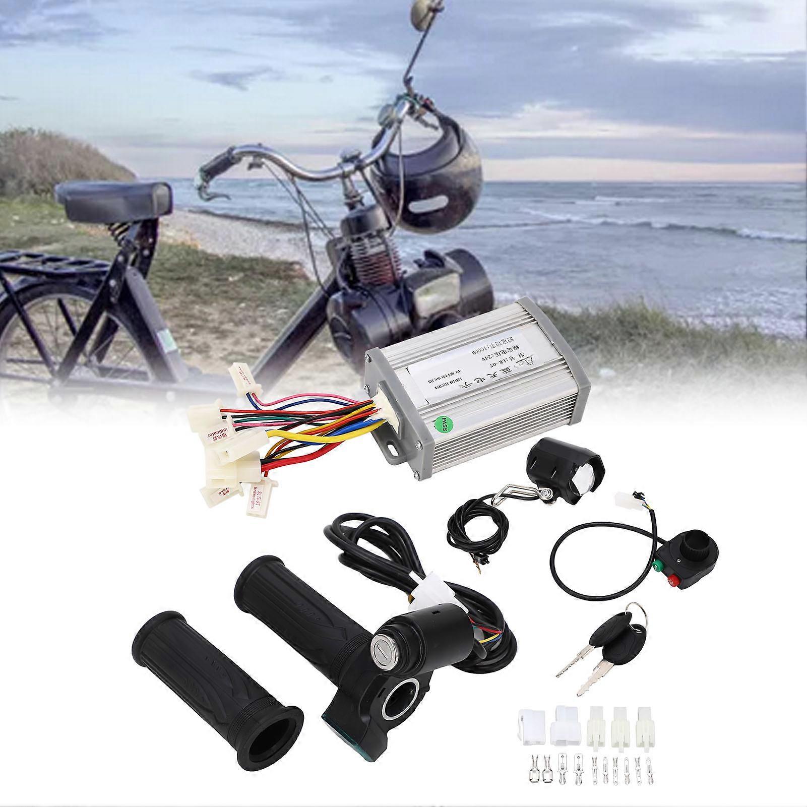 24V 1000W Motor Brush Controller Twist Throttle Front Light Switch Set Electric Bike Bicycle Controller Kit 