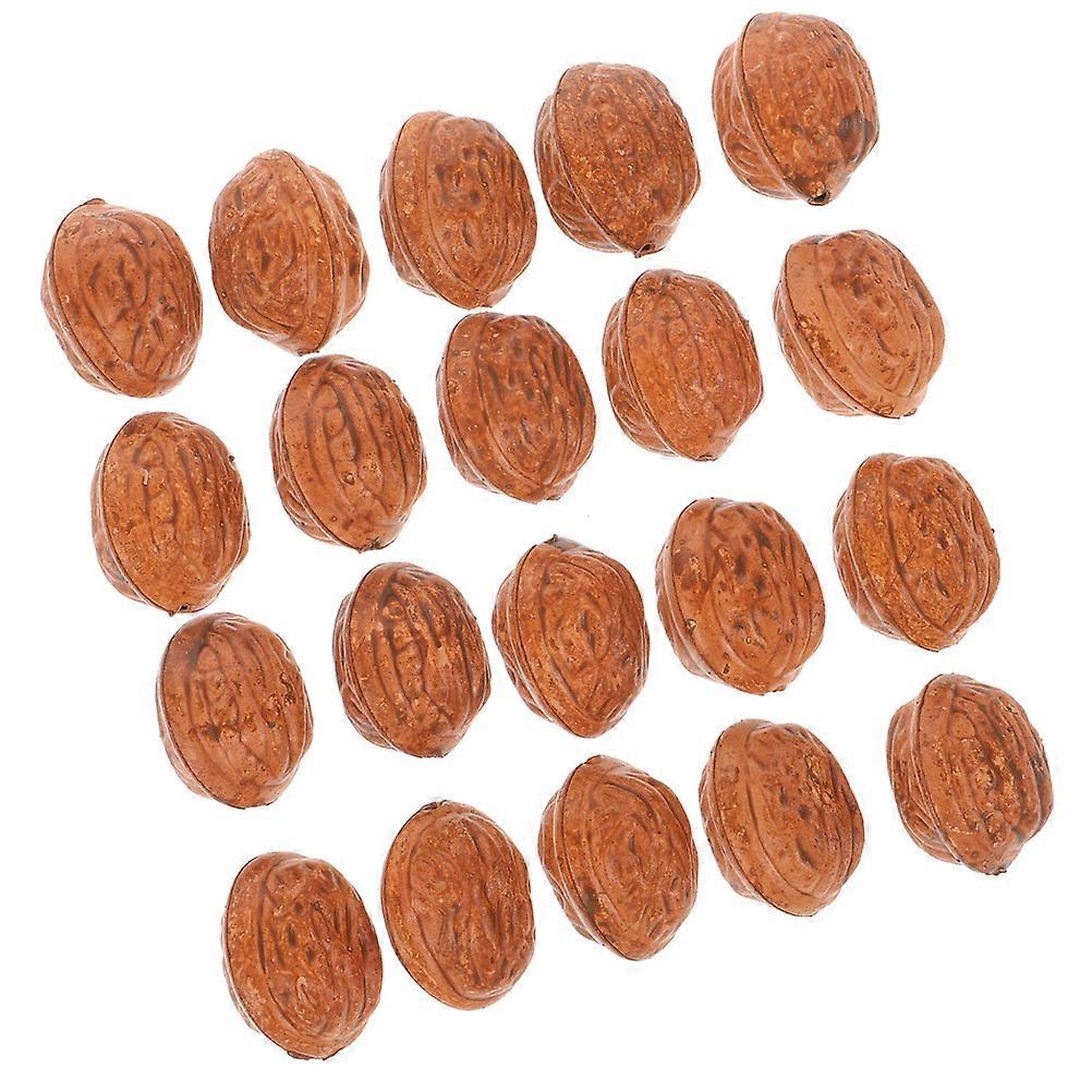 50pcs Walnut Simulation Models Decorative Fake Walnut Ornaments