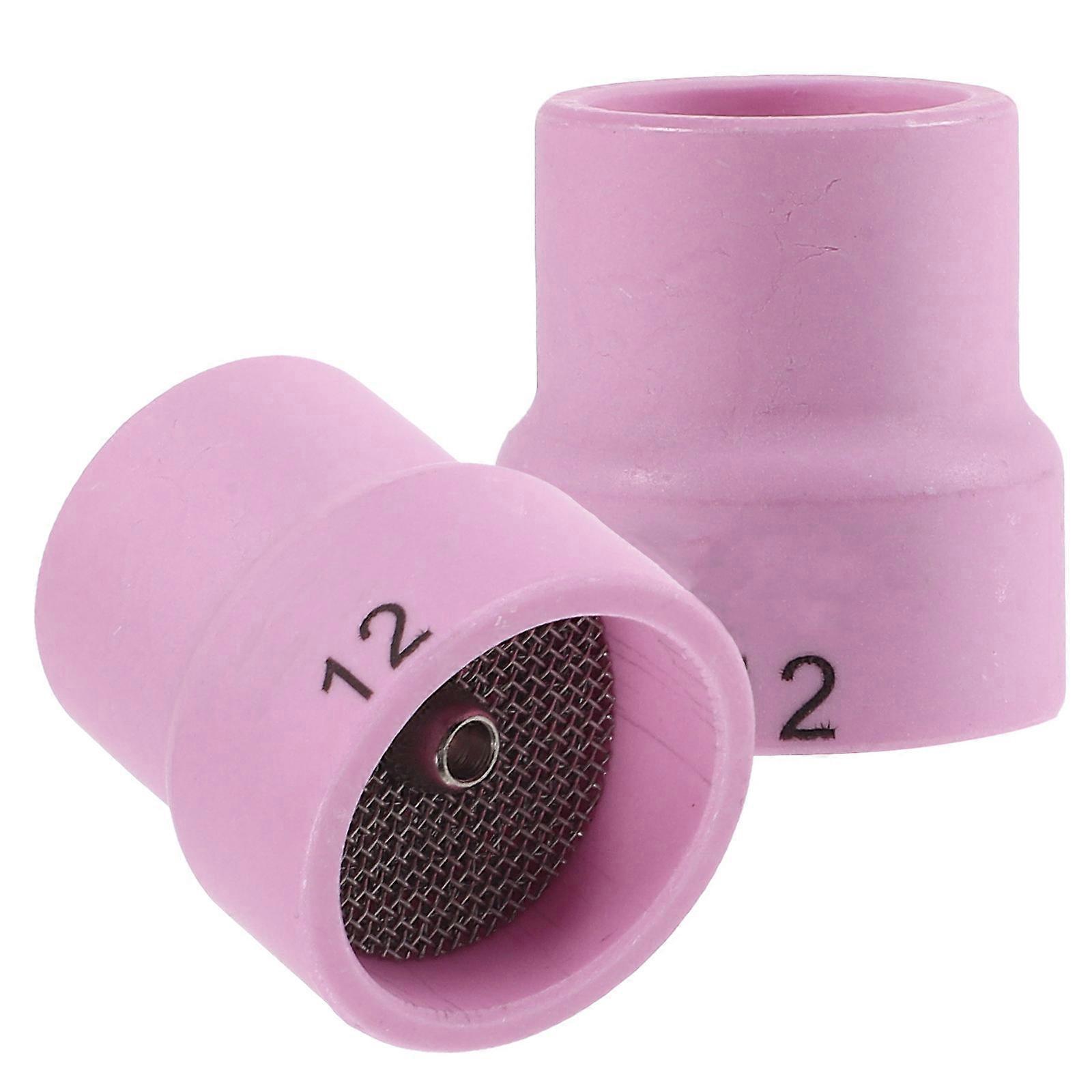 Ceramic Welding Cup 2Pcs Large Diameter Shield For Tig Welding Guns In Stylish Pink Color