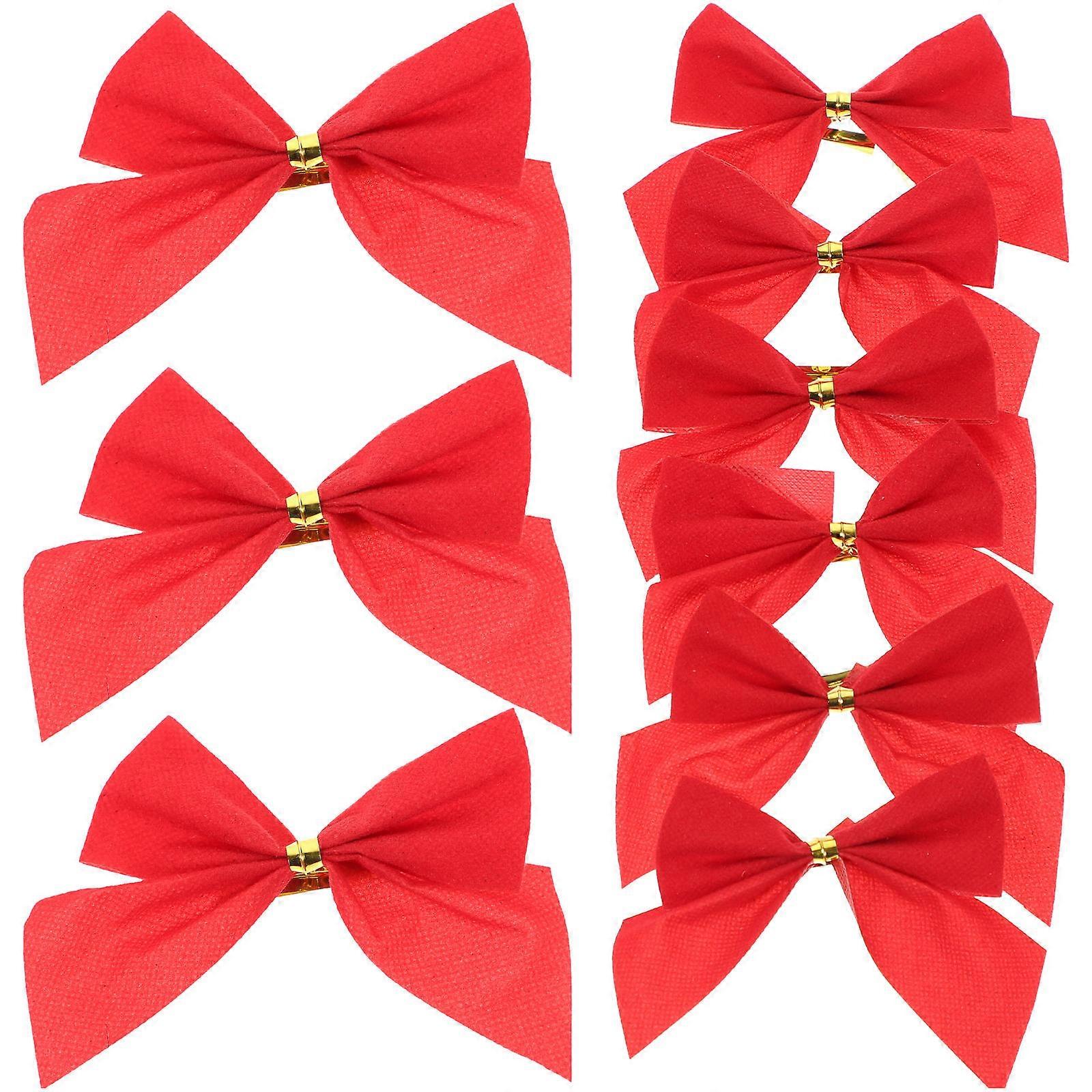 Bow Decor 120Pcs Christmas Mini Bows For Tree Scene And Home Decor Made Of Velveteen Fabric