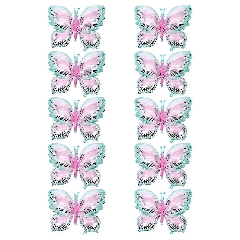 بالونات رقائق الفراشة للديكور ألوان متنوعة تصميم أنيق لصالح الحفلات والديكور المنزلي 10 قطع