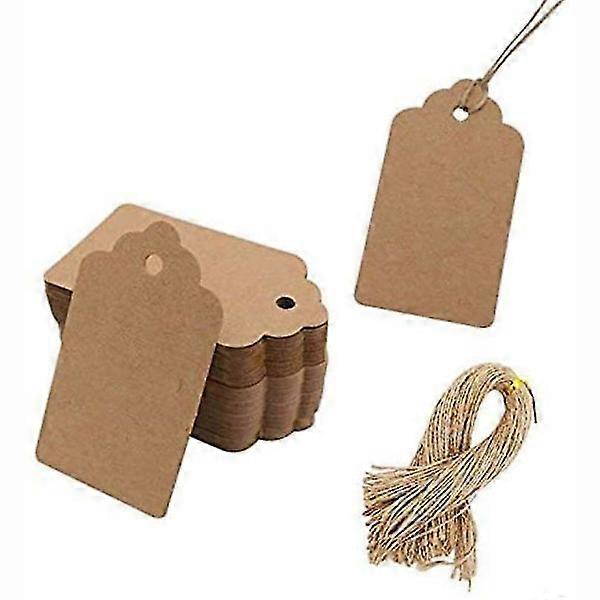 100-Pack High Quality Gift Tags with String - Double Sided Price Tags Included