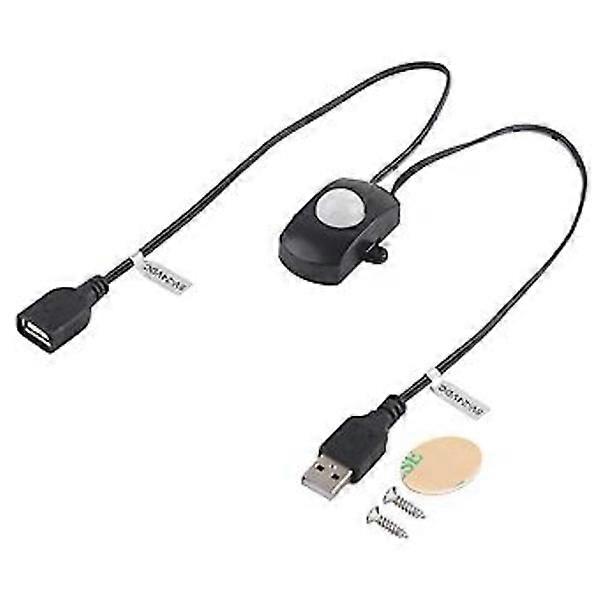2A DC 5‑24V PIR Infrared Motion Sensor Detector Automatic Switch LED Strip USB Interface Black