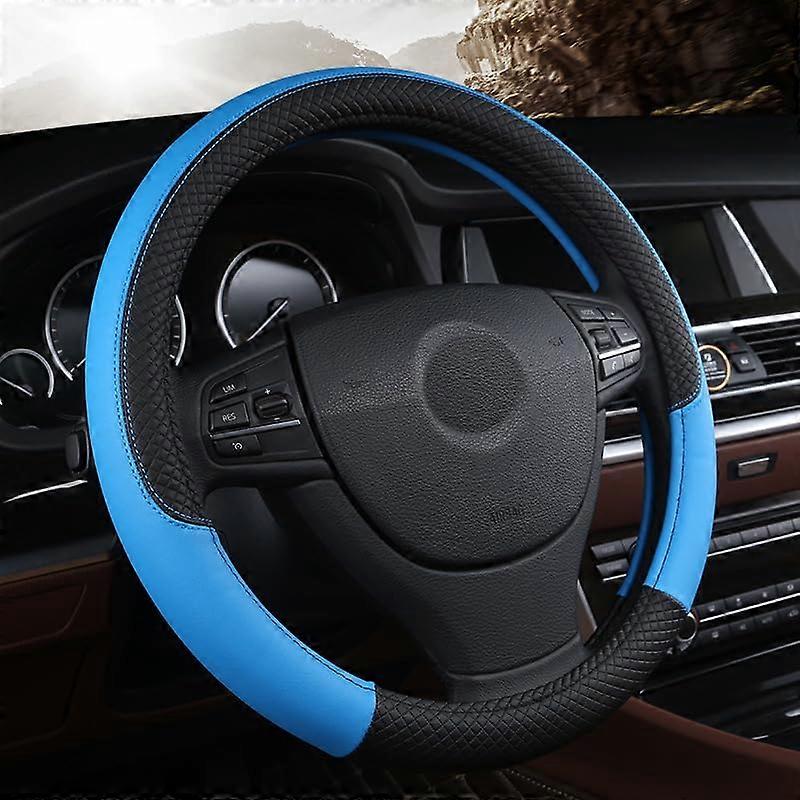 Car Steering Wheel Cover For Mitsubishi Eclipse Cross 2018-2023 Tailored Fit Non-Slip Breathable A-Blue