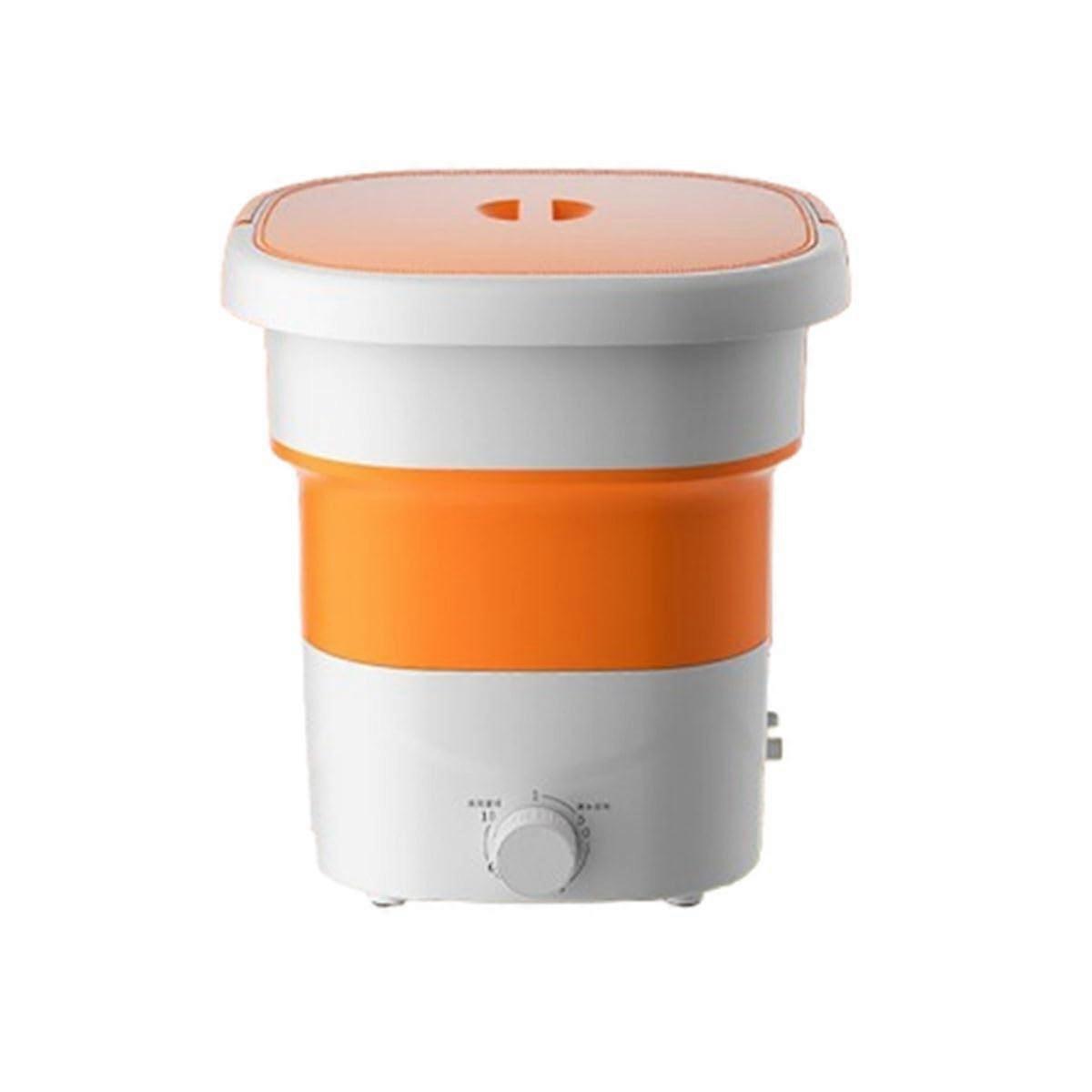 Small Washing Machine for Travel, Compact Mobile Laundry for Underwear, Baby Clothes, Socks, Orange Red Color