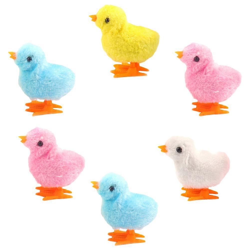 Wind Up Toys Plush Chickens for Playing 6Pcs Jumping Clockwork Toys