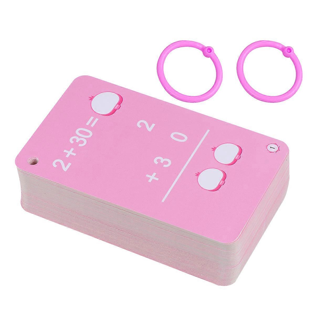 Children Math Flash Cards Educational Tool 13X8cm Pink Basic Math Skills Development 1 Set
