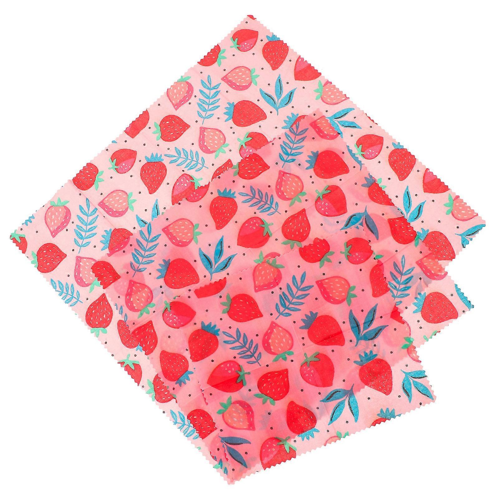 Non-stick Beeswax Paper Food Wraps 3Pcs Rectangular Colorful Oil Proof Suitable For Events