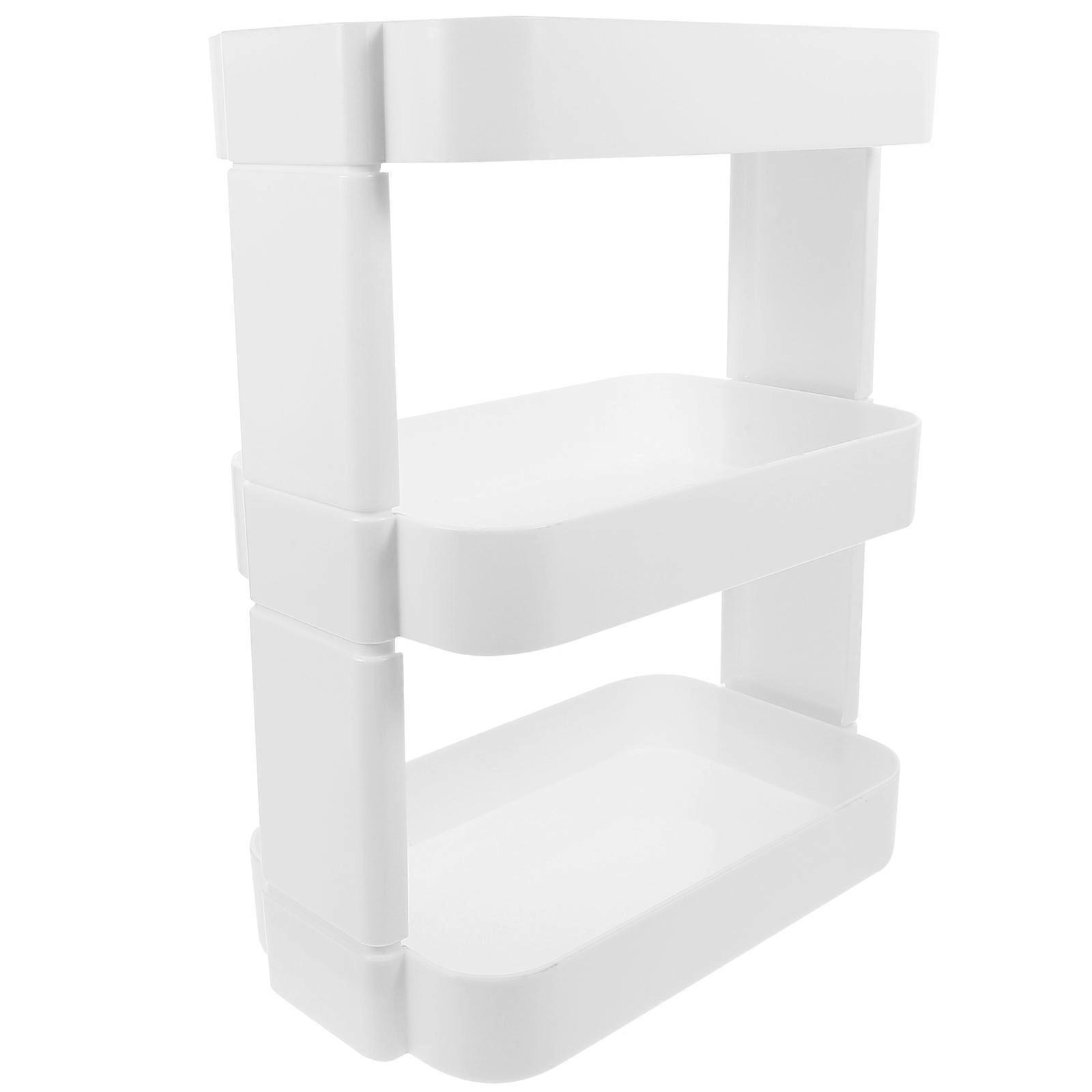 White Plastic Desk Shelf for Pet Use MultiFunctional Desktop Organizer with Large Capacity and Stable Design