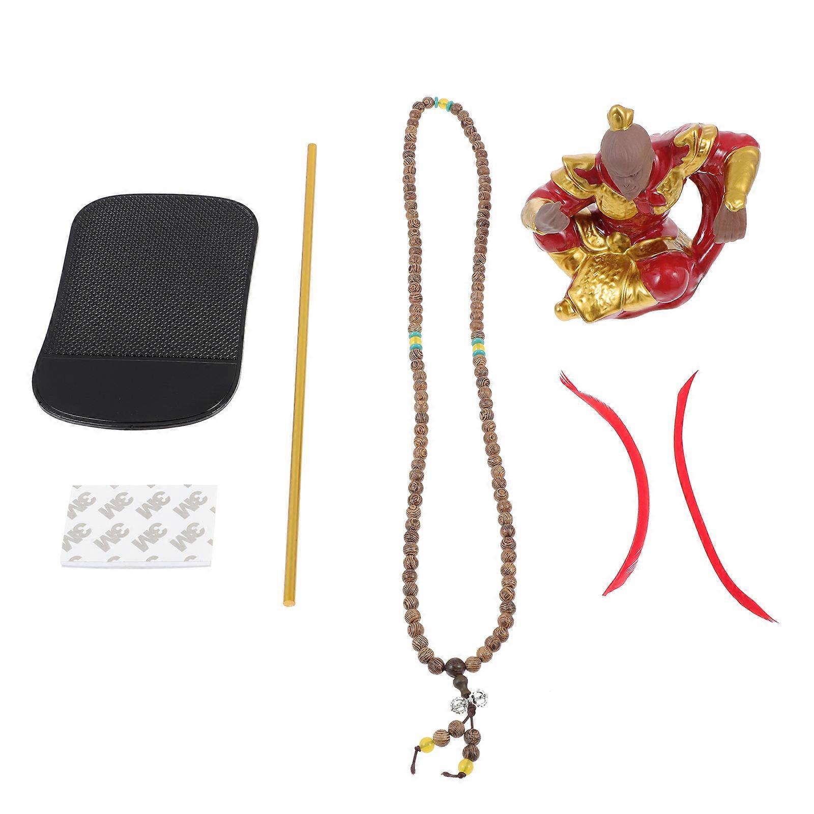 Ceramic Monkey Ornament 1 Set Simple Artistic Design for Office Use and Vehicle Decor 11x10x7cm