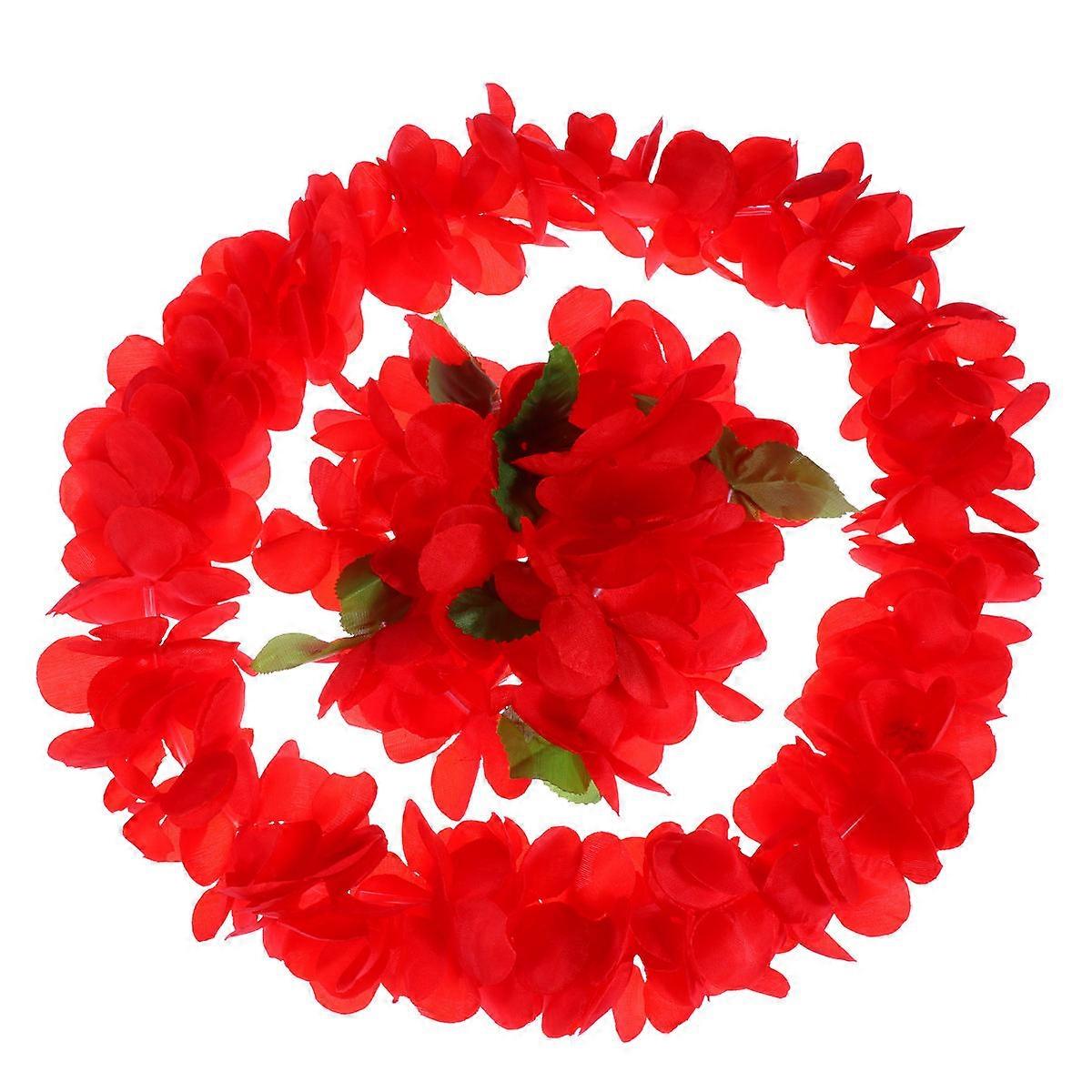 Summer Beach Pool Party Favors 1 Set 4Pcs Hawaiian Accessory Red Circular Garland And Tropical Party Theme