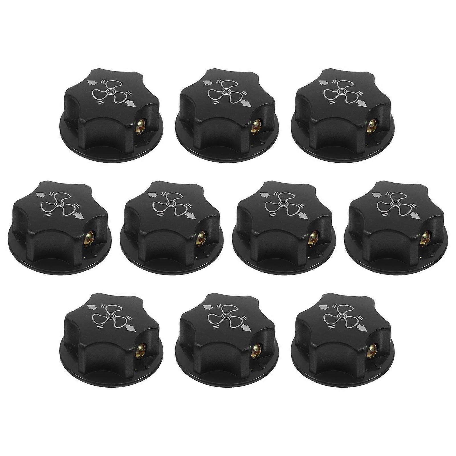 10pcs Fan Control Knobs   Universal Plastic Rotary Timer Switch Replacement for Fan Repair Accessories, Black