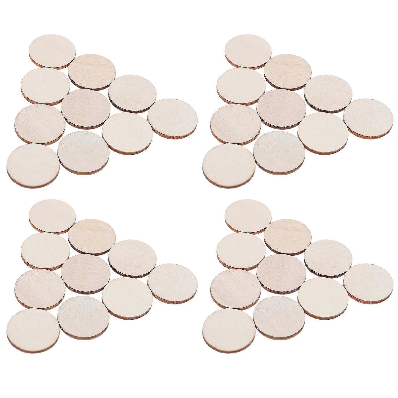 300pcs Unfinished Wooden Discs Blank Round Slices for DIY Crafts, Smooth Surface for Painting & Decorating, Ideal for Rustic Home Decor & Creative