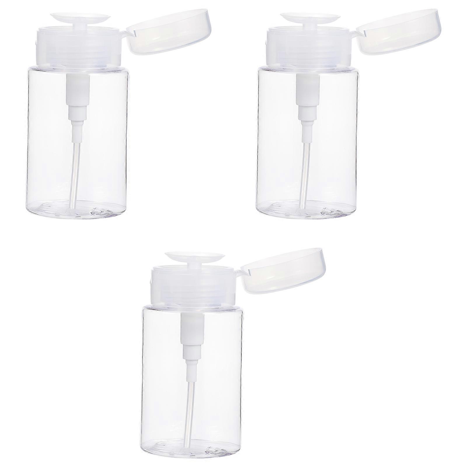 Refillable Nail Bottle Dispenser For Daily Use With Compact White Cleaning Solution Holder 3Set