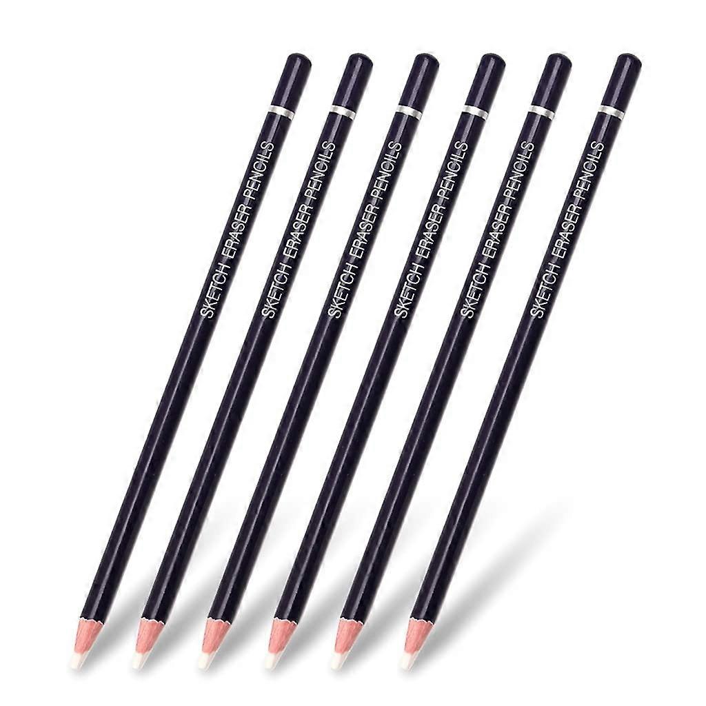 Pack of 6 Eraser Pencils Charcoal Pencil Erasers, Ideal for Erasing and Adding Highlights to Charcoal Pencil Sketches.