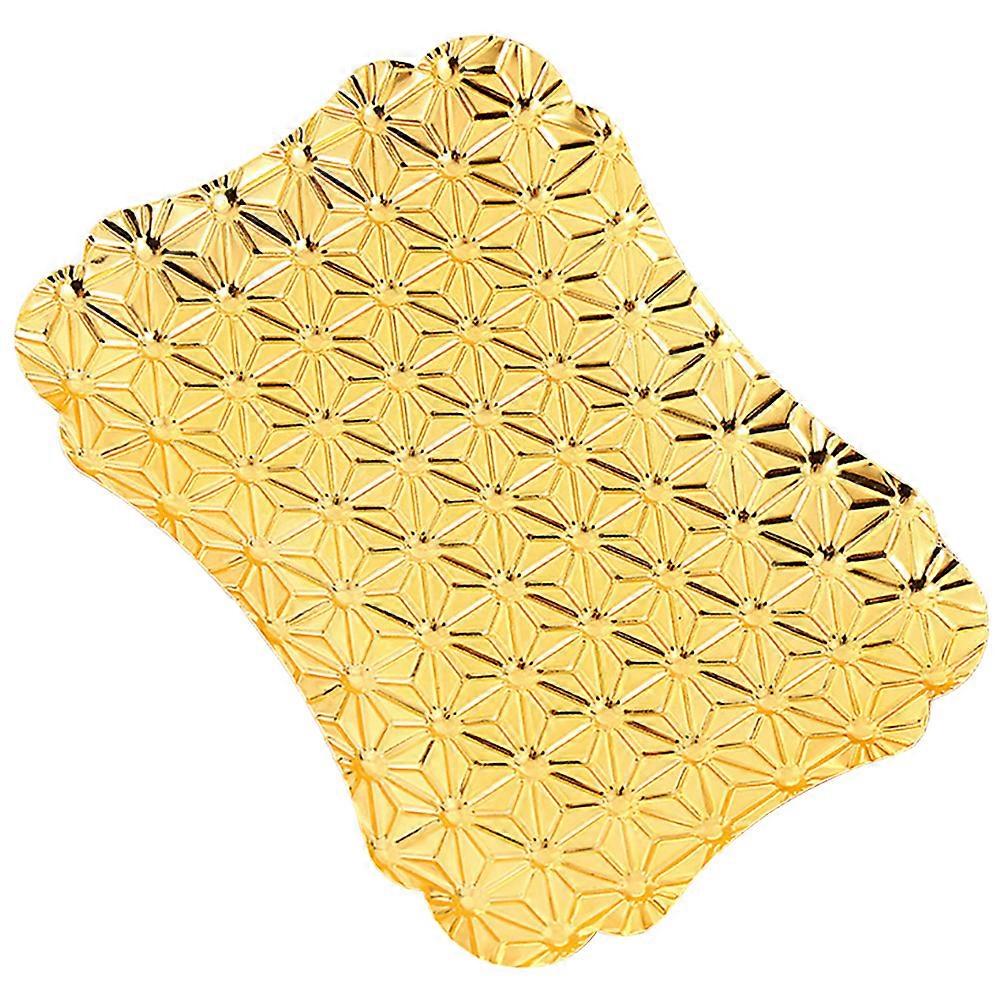 Decorative Iron Coaster Retro Style Heat Insulation Pad For Restaurant Golden 1Pack