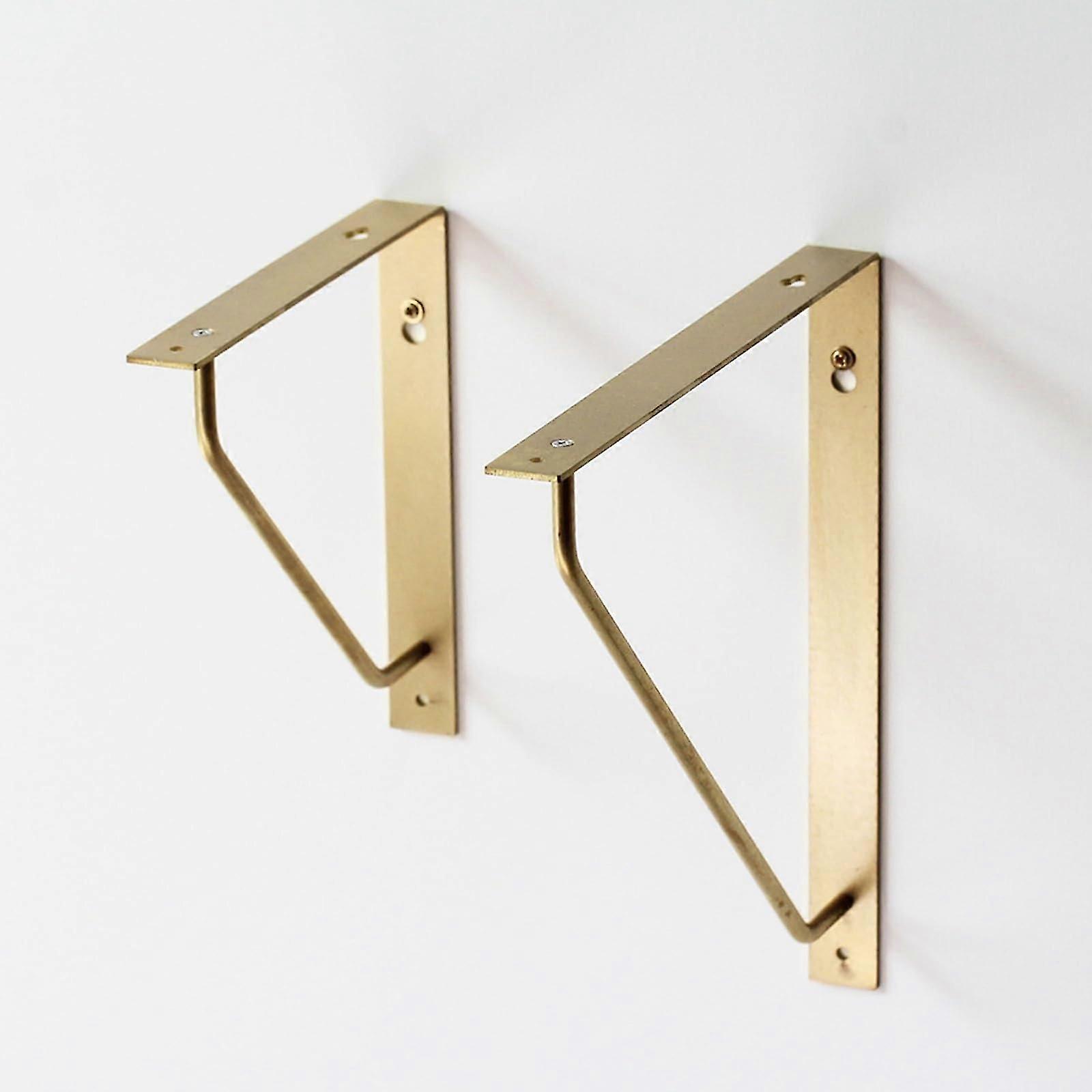 16cm, 22cm Brass Shelf Bracket, Fixed Bracket, Triangular Wall Bracket