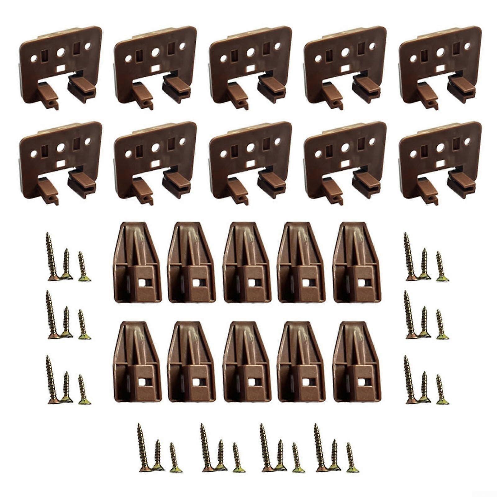 Practical Drawer Guides Set of 10 Plastic Undermount Guides with Stopper and Roller for Smooth Operation