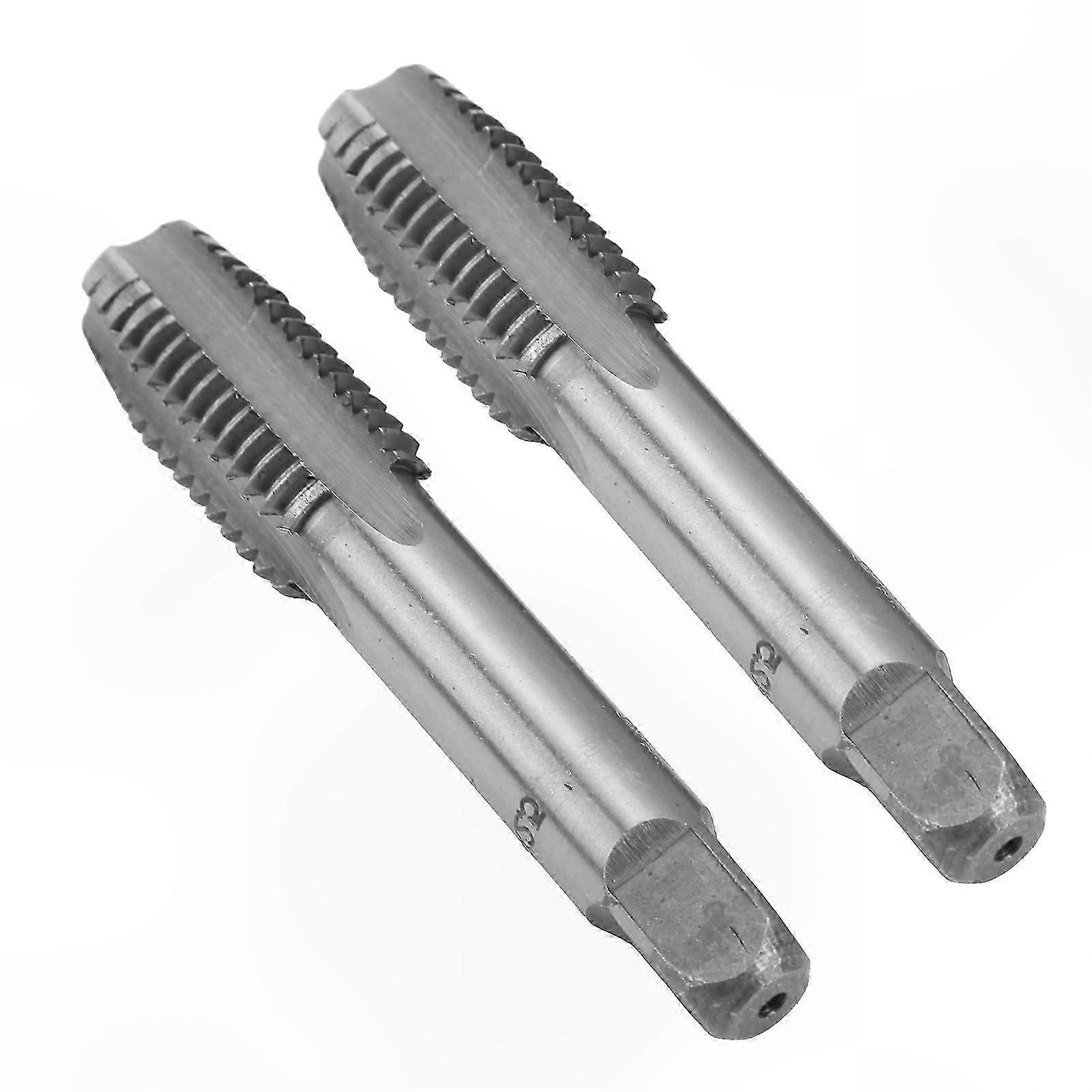 2-Piece Metric Thread Tap Set, High-Speed Steel Hand Tapping Tool with Straight Flutes M18x2.5