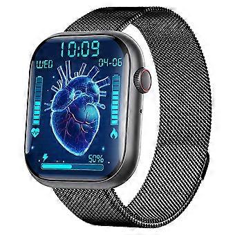 F70 Milanese Strap Smartatch Blood Glucose Body Temperature Monitoring Breathing Training Sports