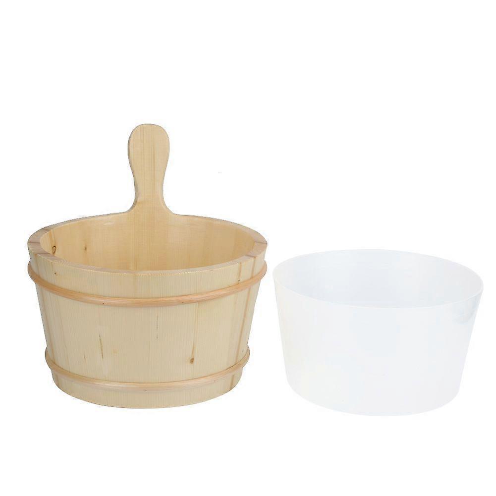 4L Sauna Wooden Bucket Set, Bath Spa Accessory