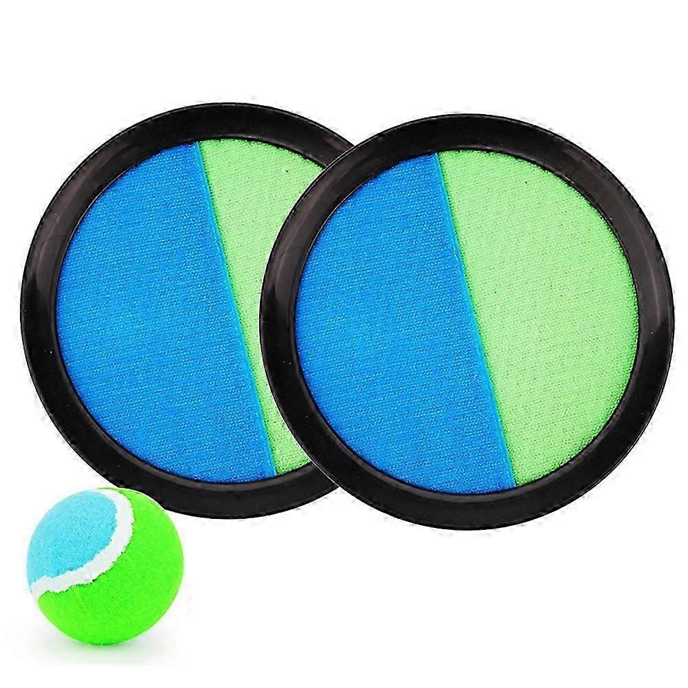 Family ball game set with 2 catch plates and 4 balls for outdoor fun