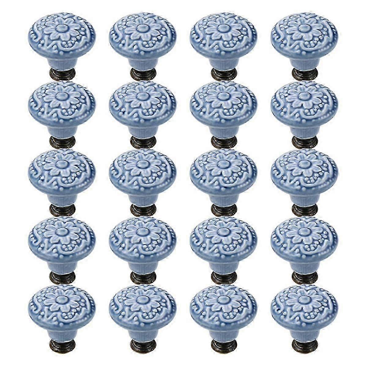 20 Pcs Drawer Pull Handles Round Cabinet Knobs Vintage Ceramic Door Knobs For Closet Cupboard Wardrobe Dresser