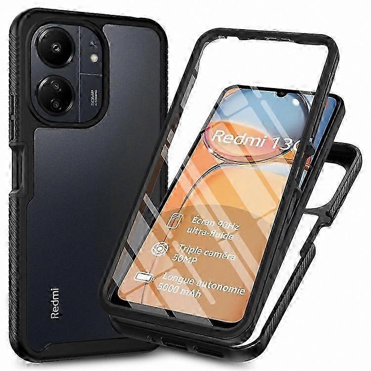 Compatible Phone Case for Redmi 13C & Poco C65 - Clear PC+TPU Cover with PET Screen Protector