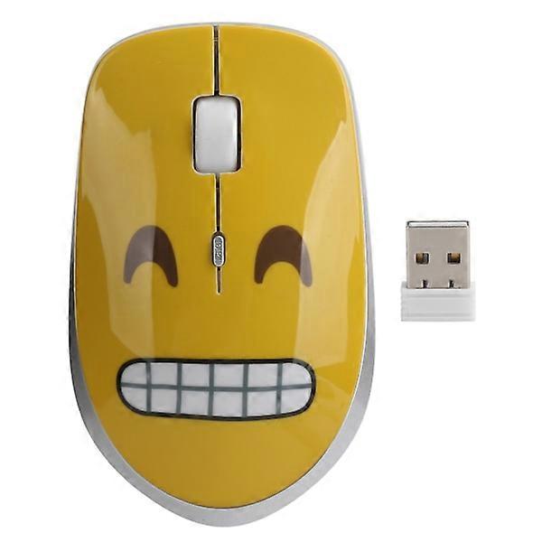 Wireless Mouse Silent Cute Expression Office/Gaming Mice Notebook Desktop Computer Accessories Grin Pattern