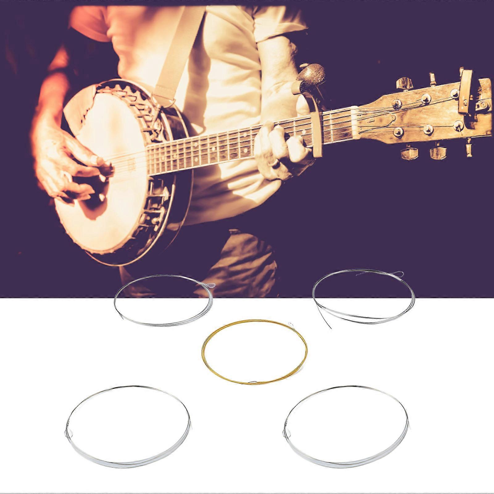 5-String Stainless Steel Banjo Strings Thick High Notes Replacement