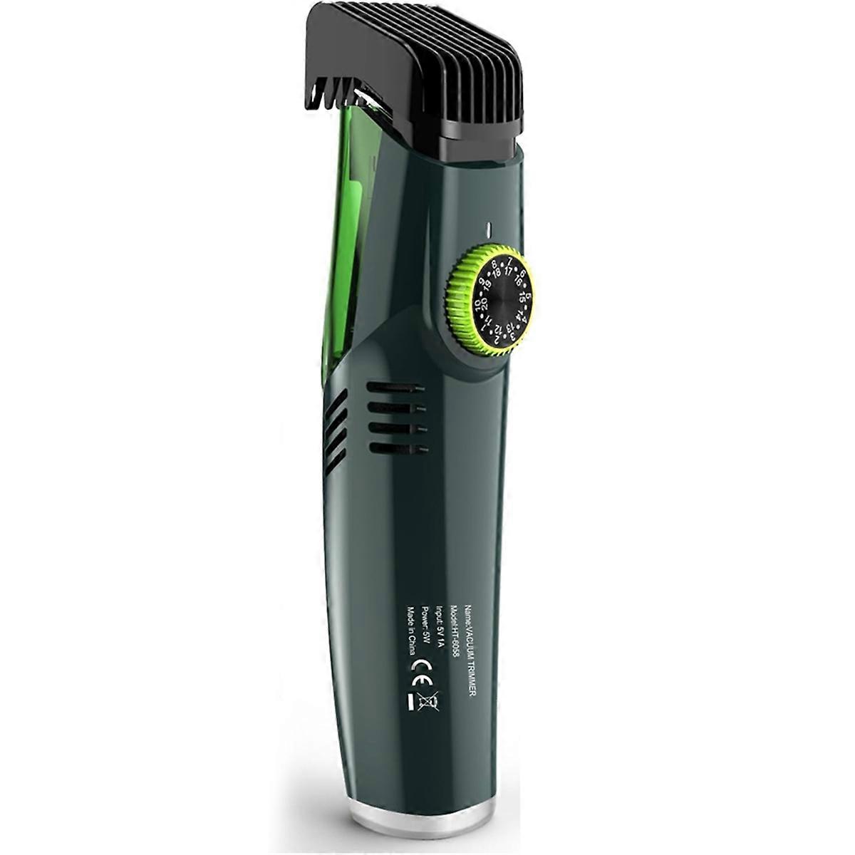 Cordless Beard Trimmer,Electric Shaver with Built-in Vacuum,IPX6 Waterproof,Precision Clipper for Mustache and Sideburns