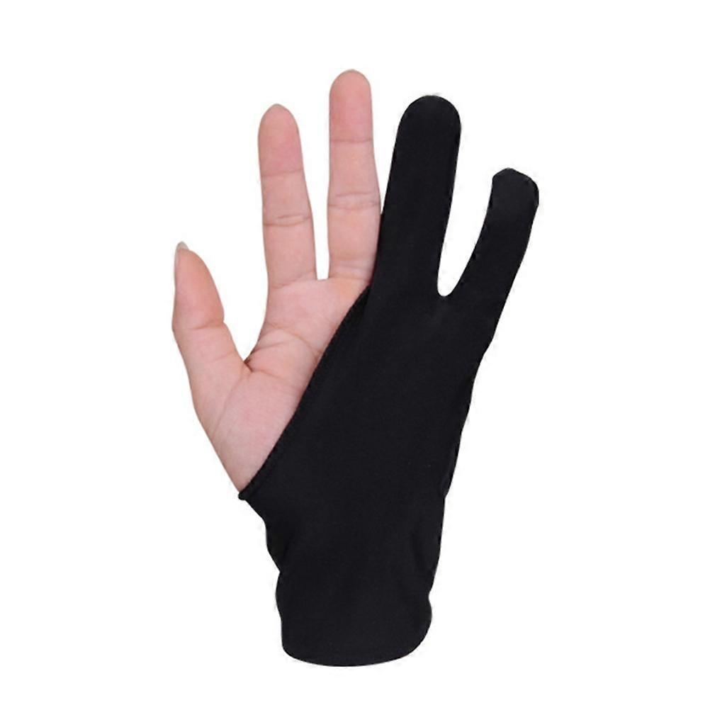 1 Pc Two Finger Glove Black Artist Glove for Graphics Drawing Pen Display