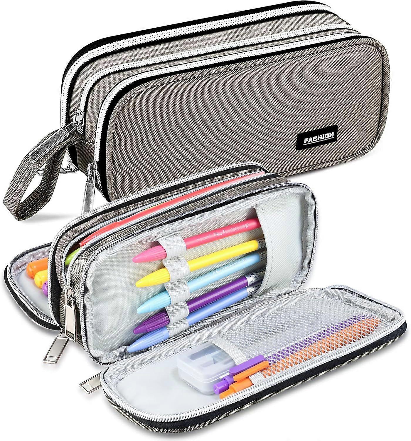 Pencil Case. [Waterproof Fabric] Large Capacity Pencil Case with 3 Compartments.