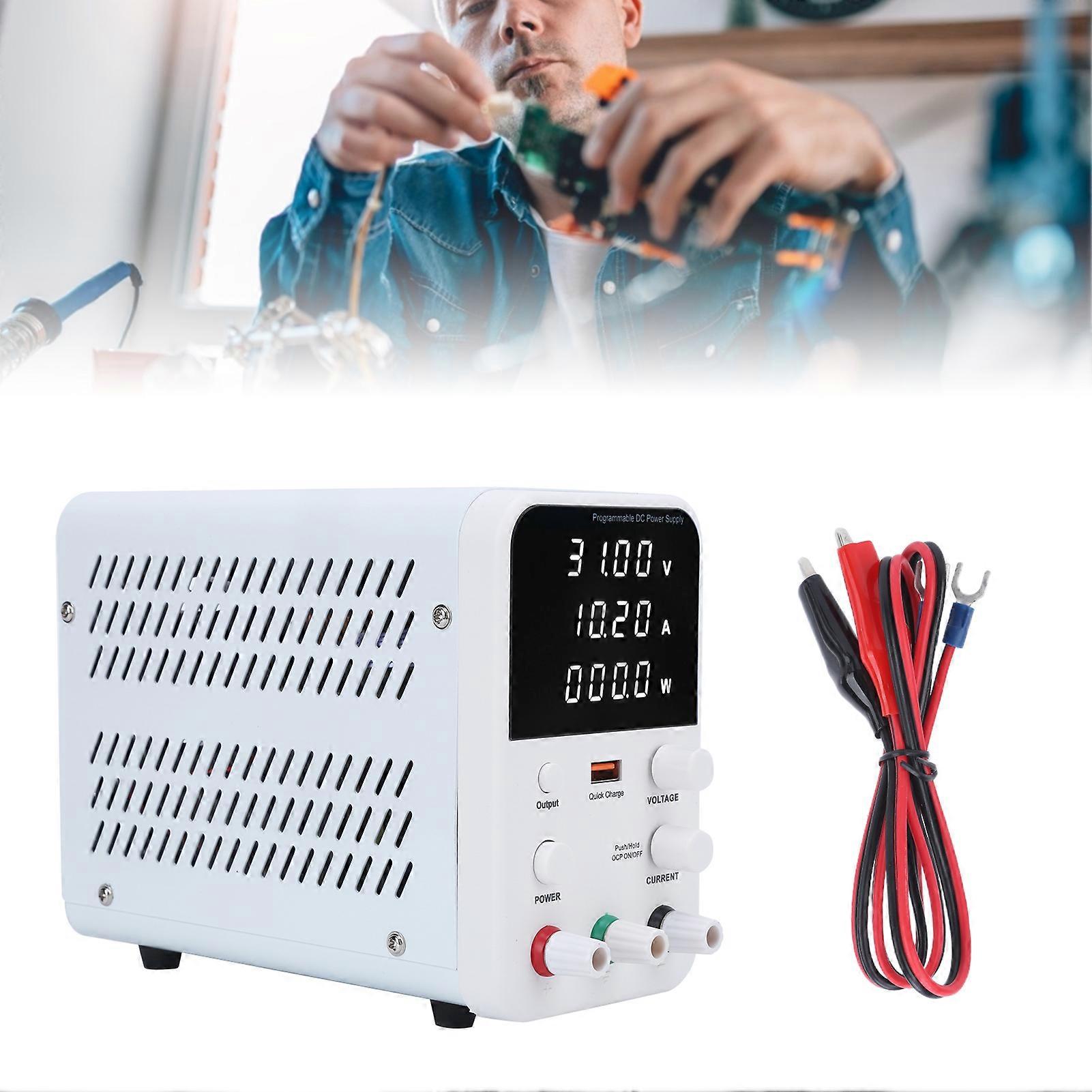 WPS3010B 30V 10A 300W USB DC Power Supply Adjustable US Plug